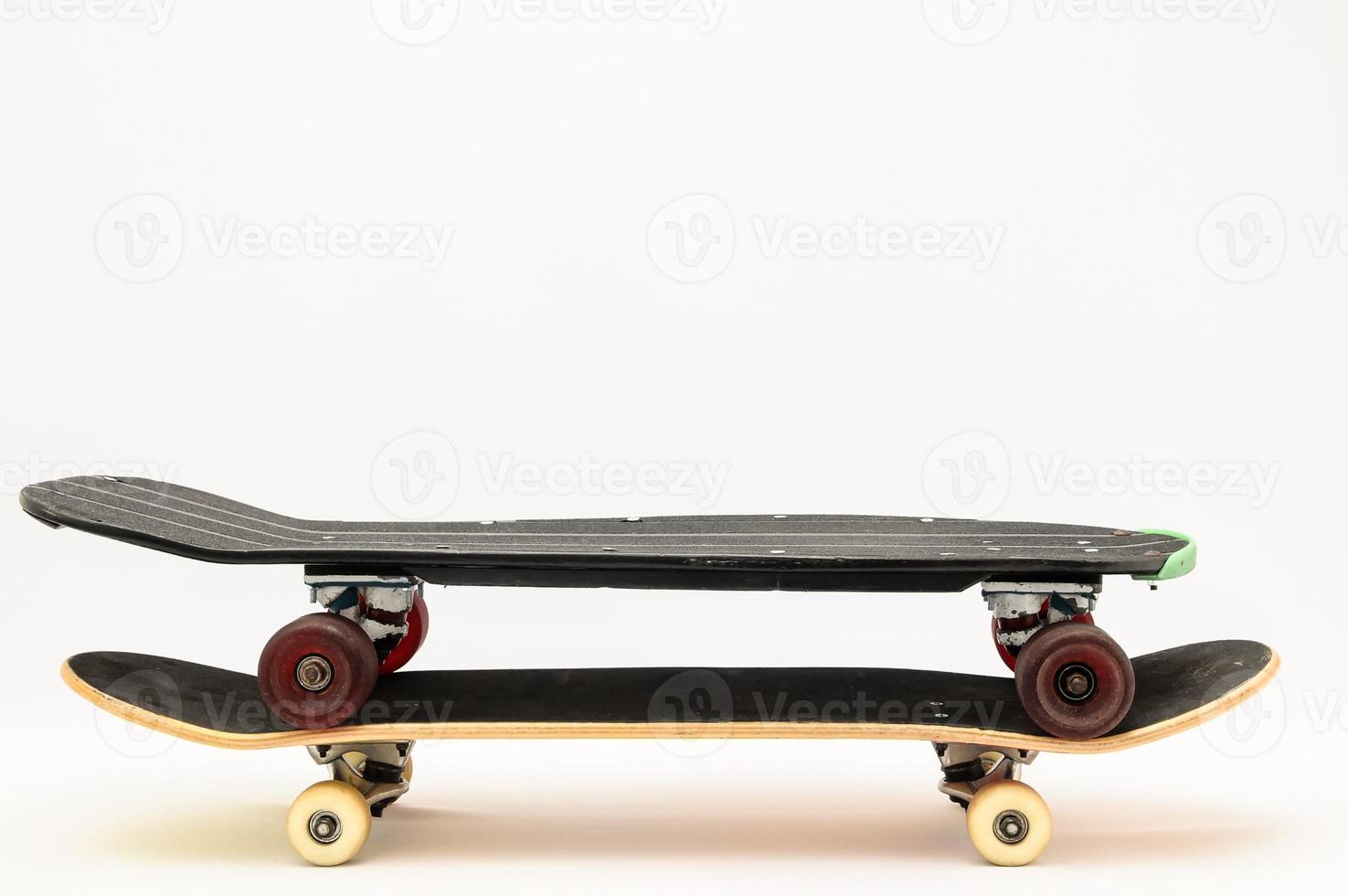 Old Used Wooden Skateboard photo