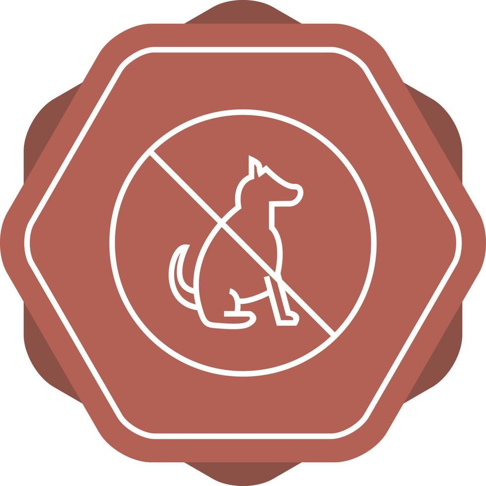 Beautiful No Pet Sign Line Vector Icon