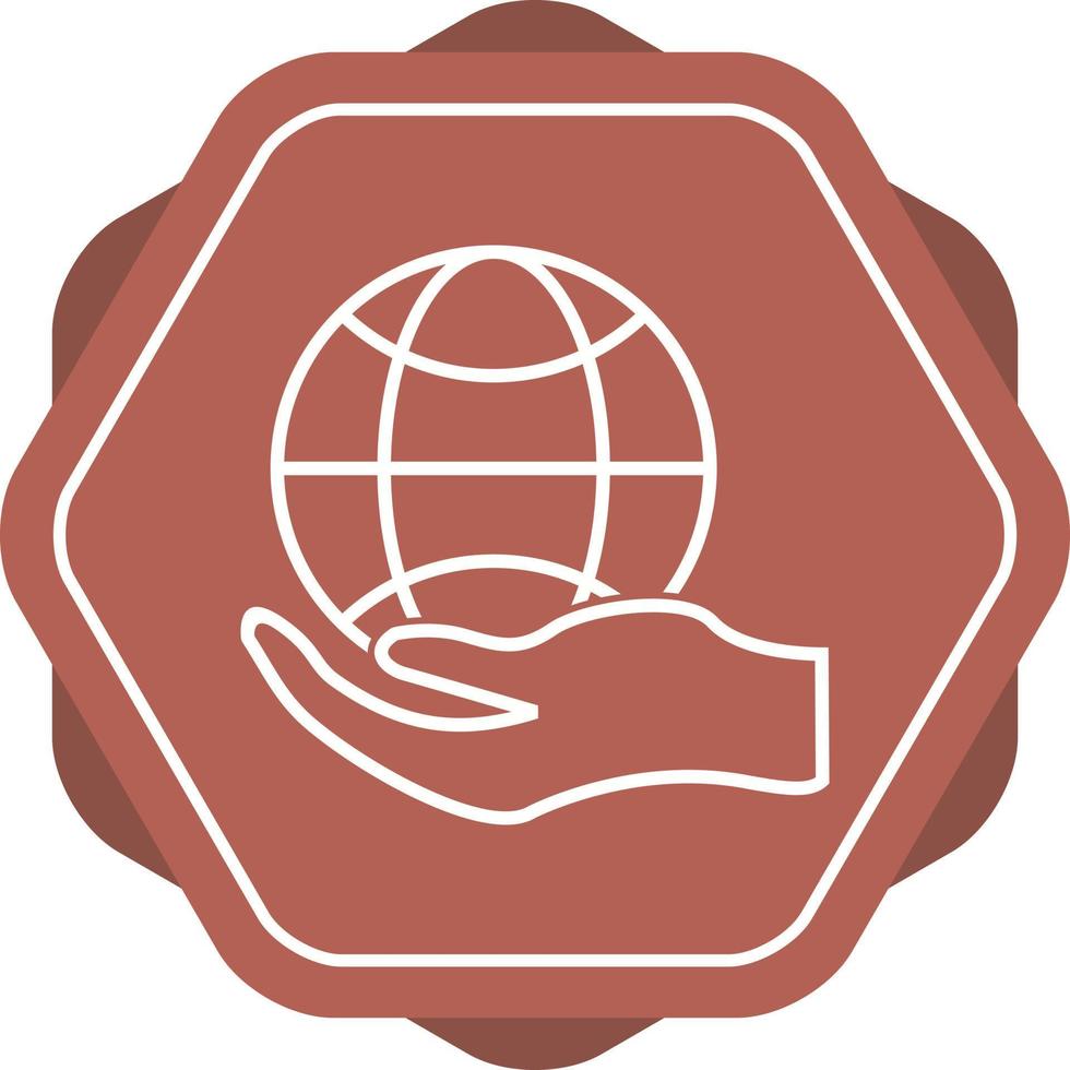 Beautiful Global hand vector line icon