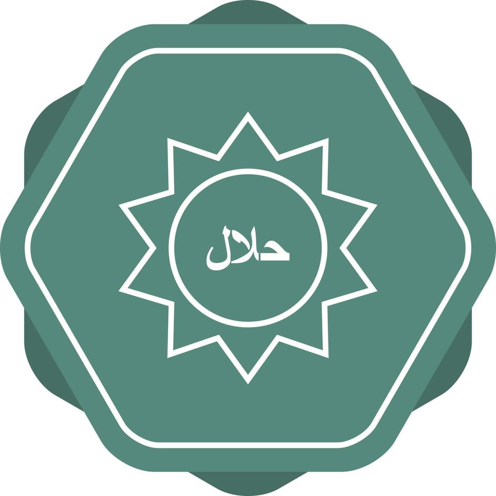 hermoso icono de vector de línea de etiqueta halal