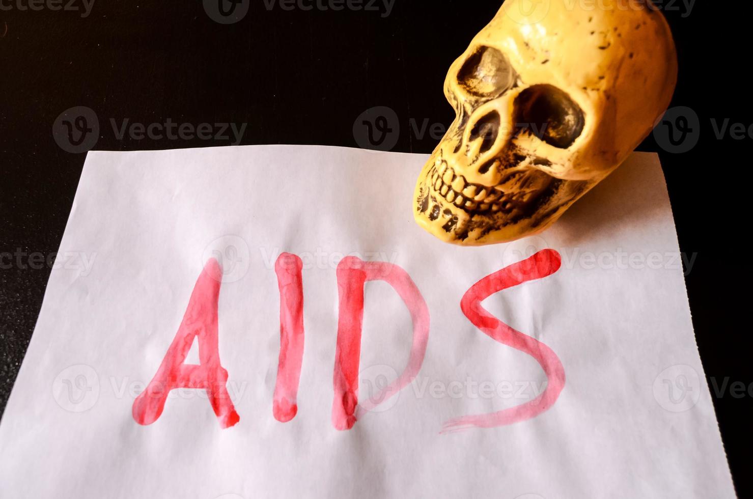 AIDS Virus written on paper photo