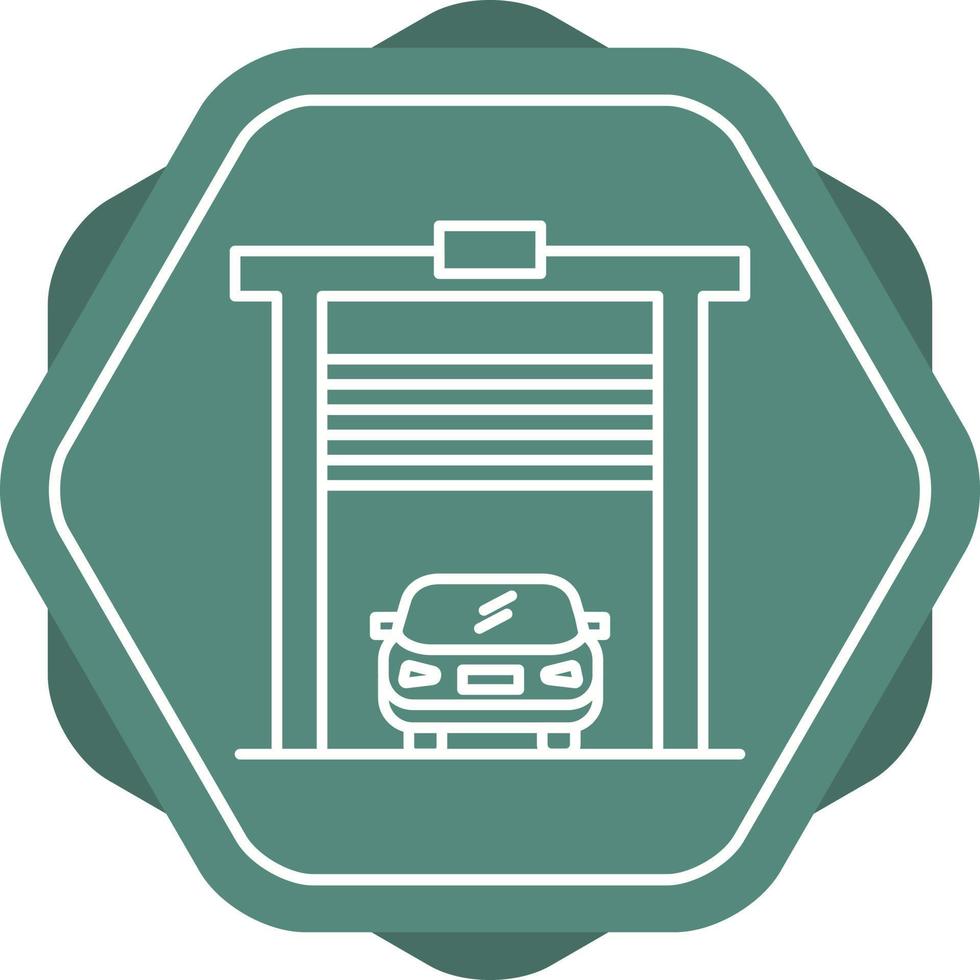 Beautiful Car in garage Vector line icon