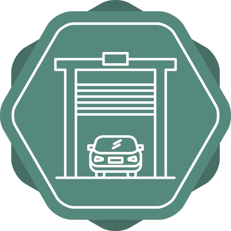 Beautiful Car in garage Vector line icon