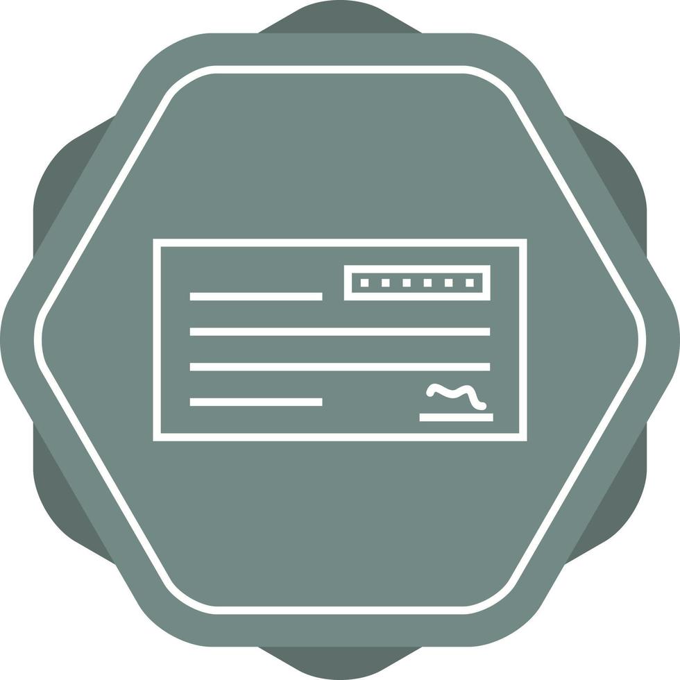 Beautiful Cheque Vector line icon
