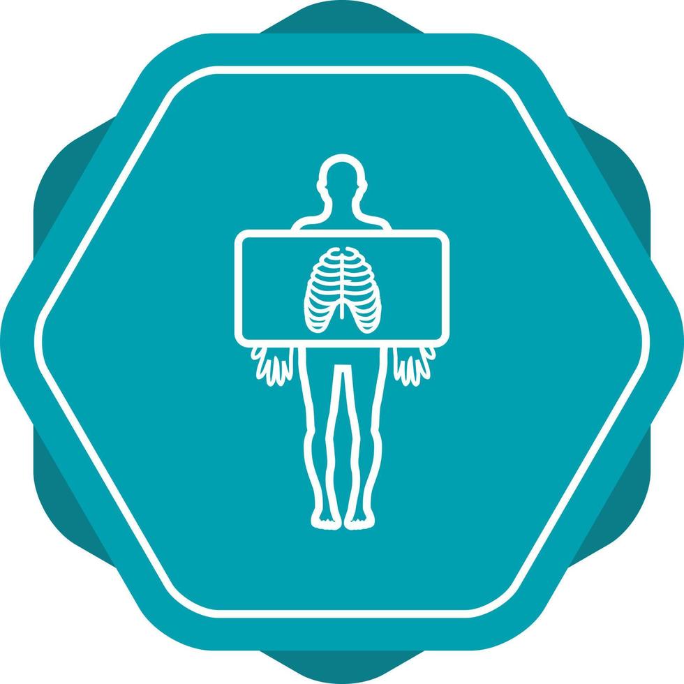 Chest X ray vector line icon