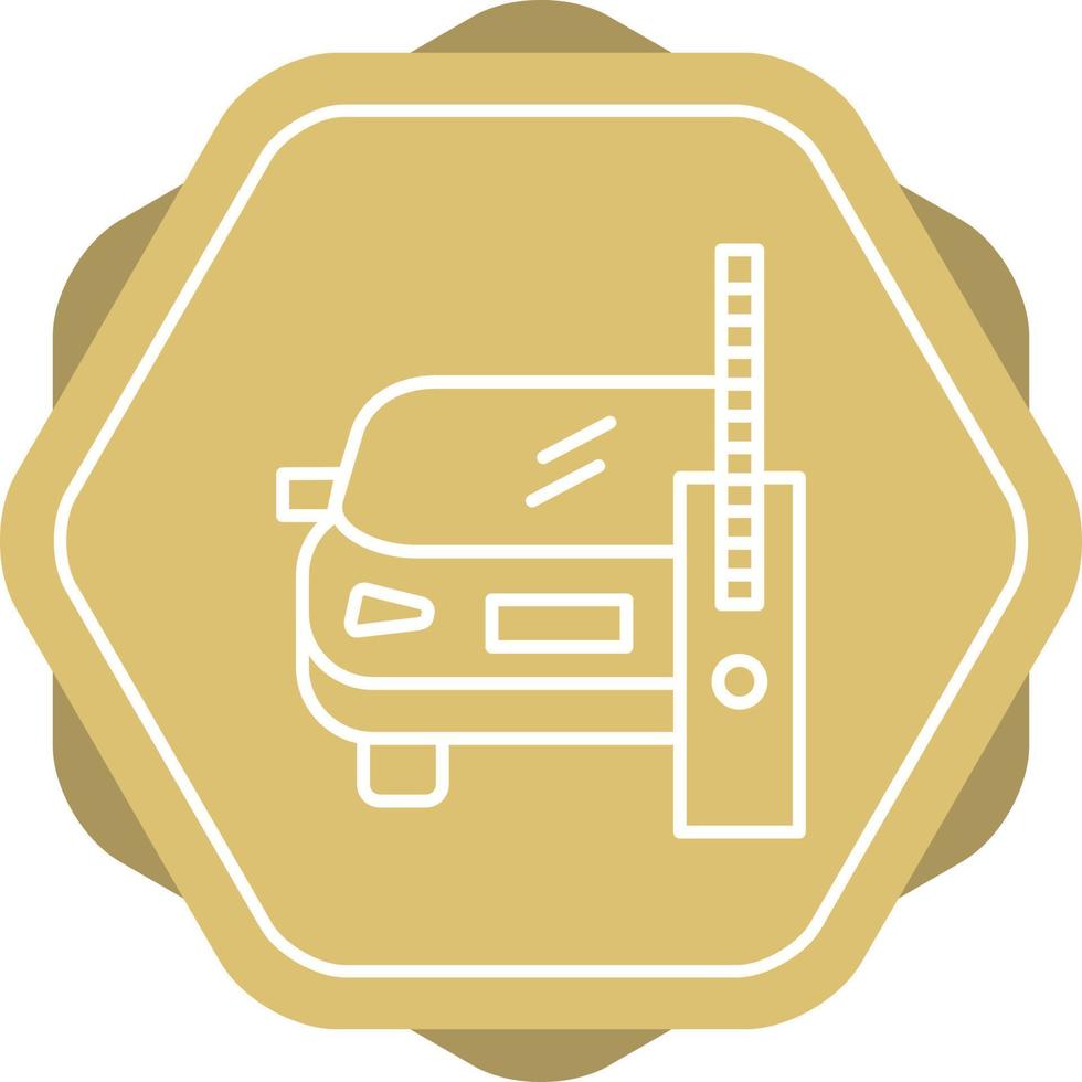Beautiful Car with sign board Vector line icon