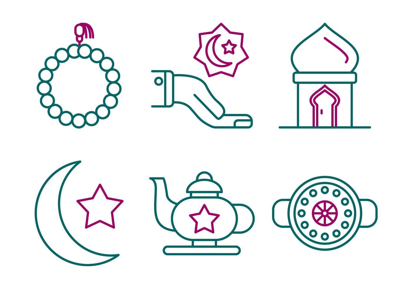Muslim Vector Icon Set