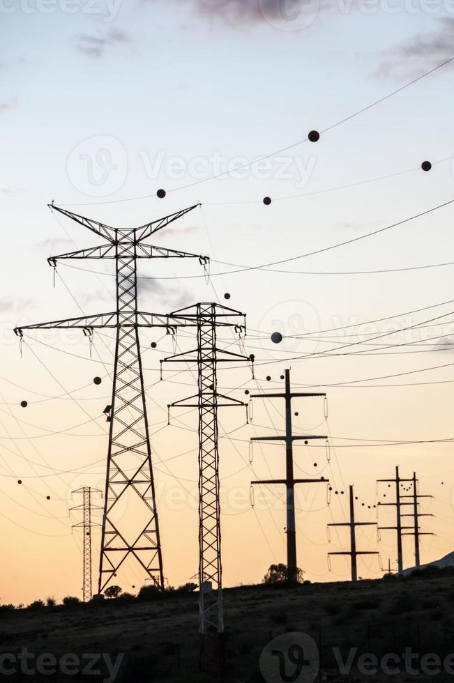 vista de poste eléctrico foto