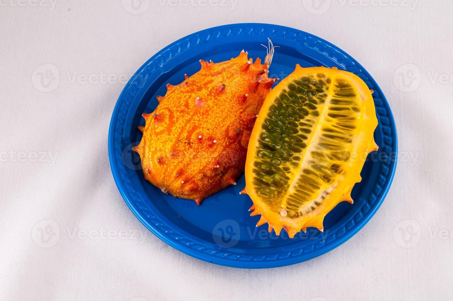 Sliced kiwano fruit photo