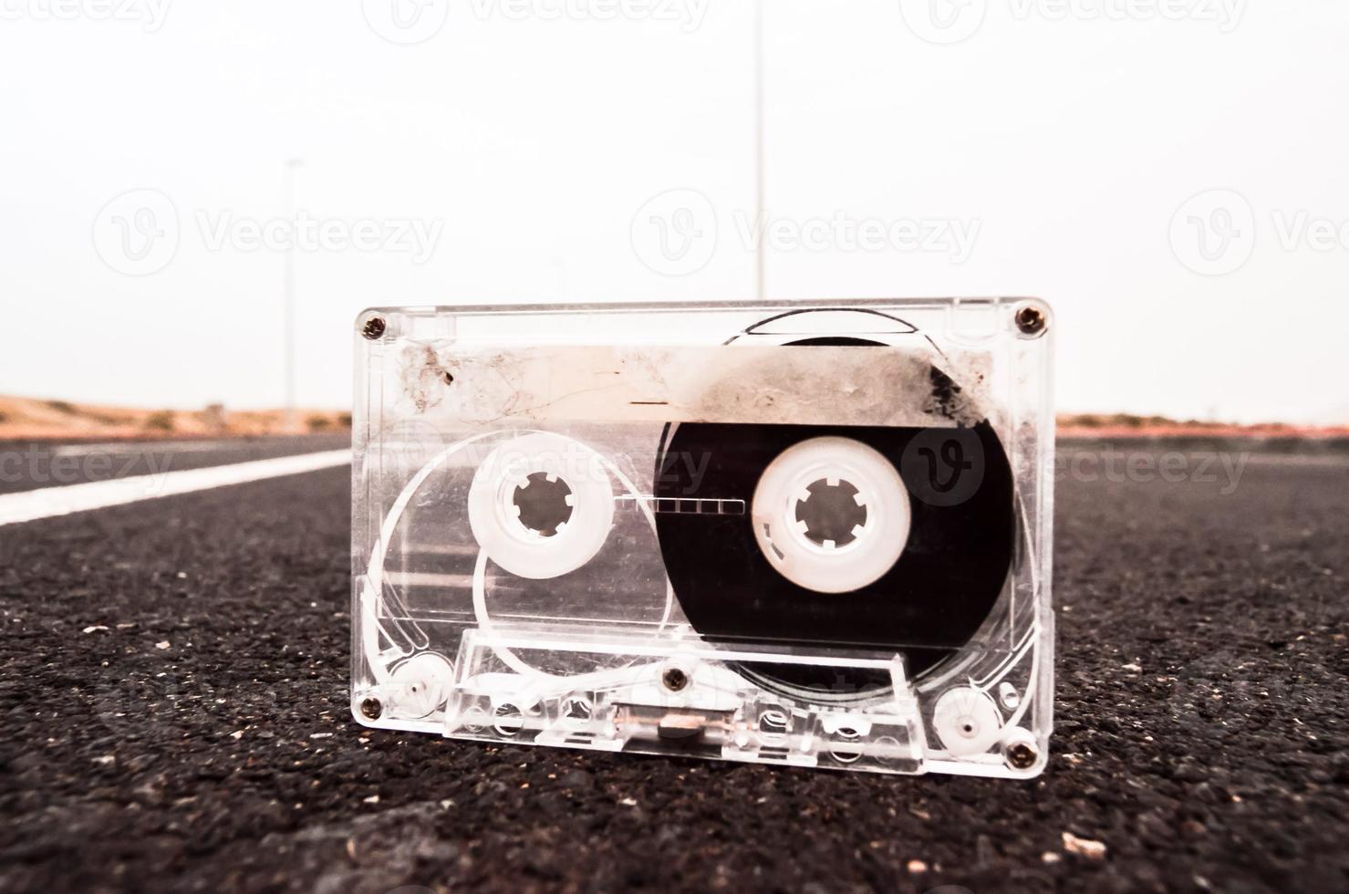 Cassette tape on the road photo