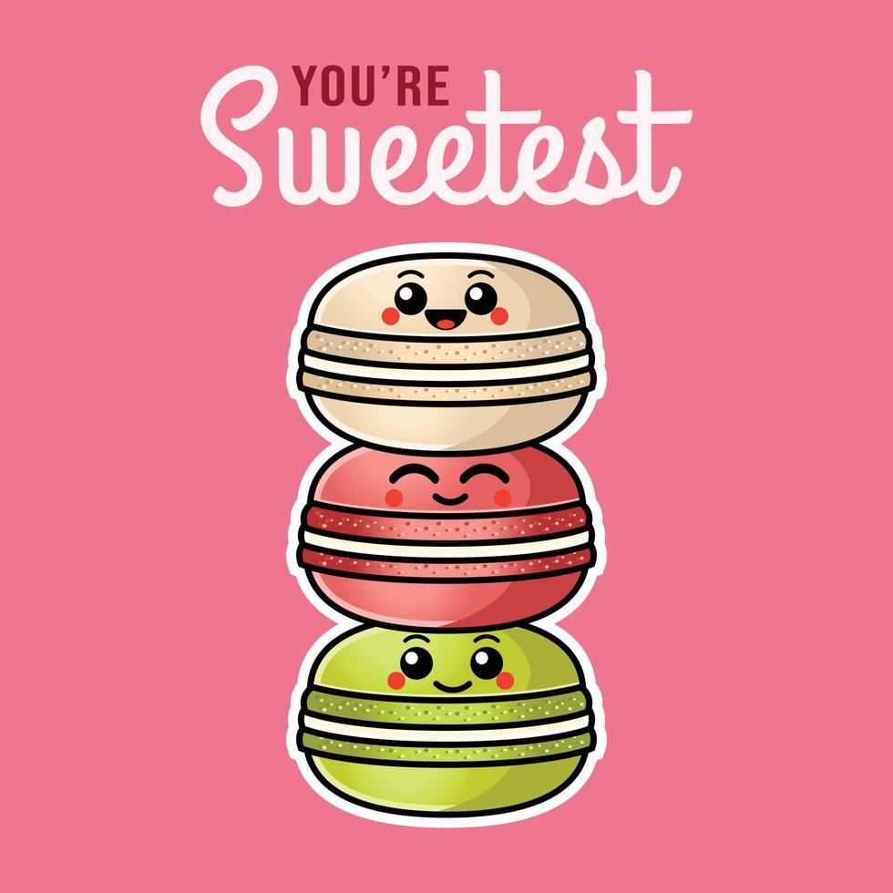 Cute macaroons vector print for t-shirt or other uses, T-shirt graphics textile graphic. Design element for poster, banner, greeting card
