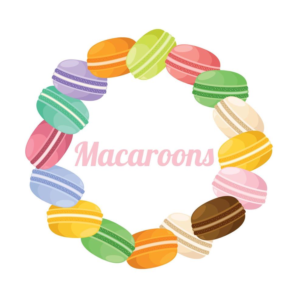 Dessert french macaroons or macaron. Seamless vector pattern for paper, wrapping, fabrics. cartoon flat design illustration art pastel colors on white background.