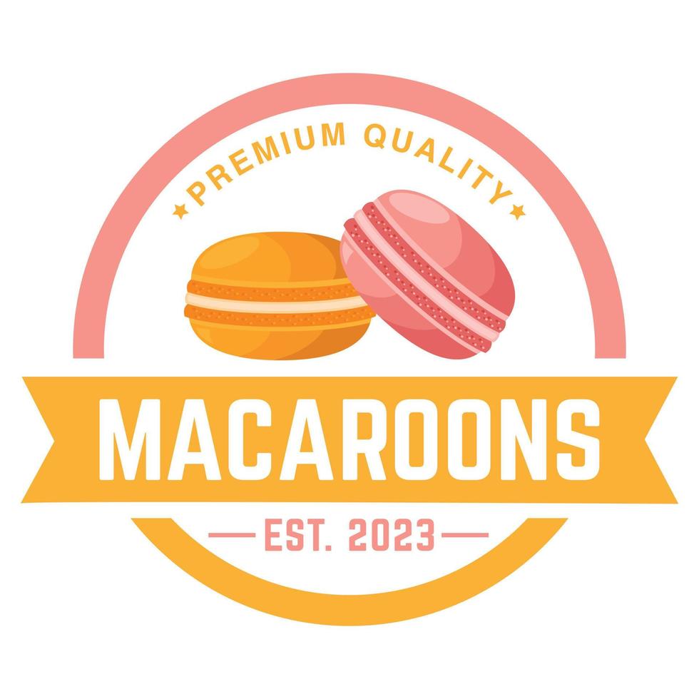 vector logo template of macaroons for bakery shop, pastry shop, isolated on white background