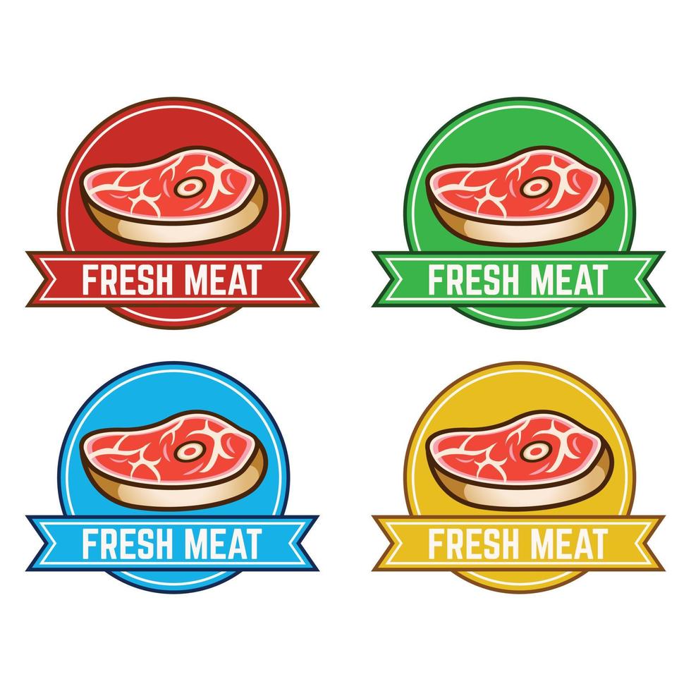 Steak labels, icon designed for steak, grill, bbq houses and restaurants. Vector illustration isolated on white background