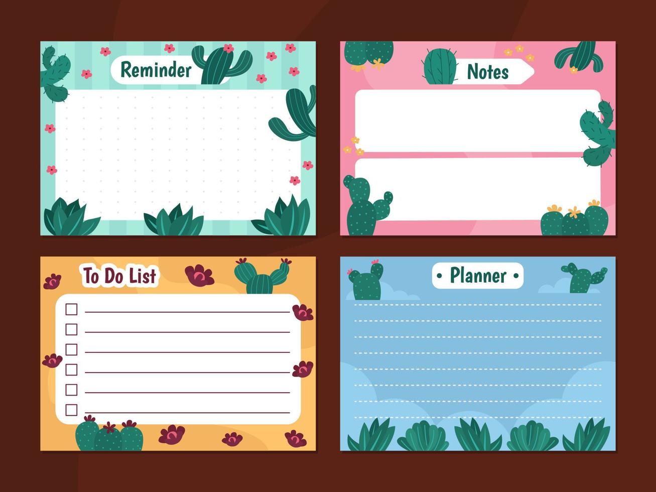 Cactus Journal Templates vector