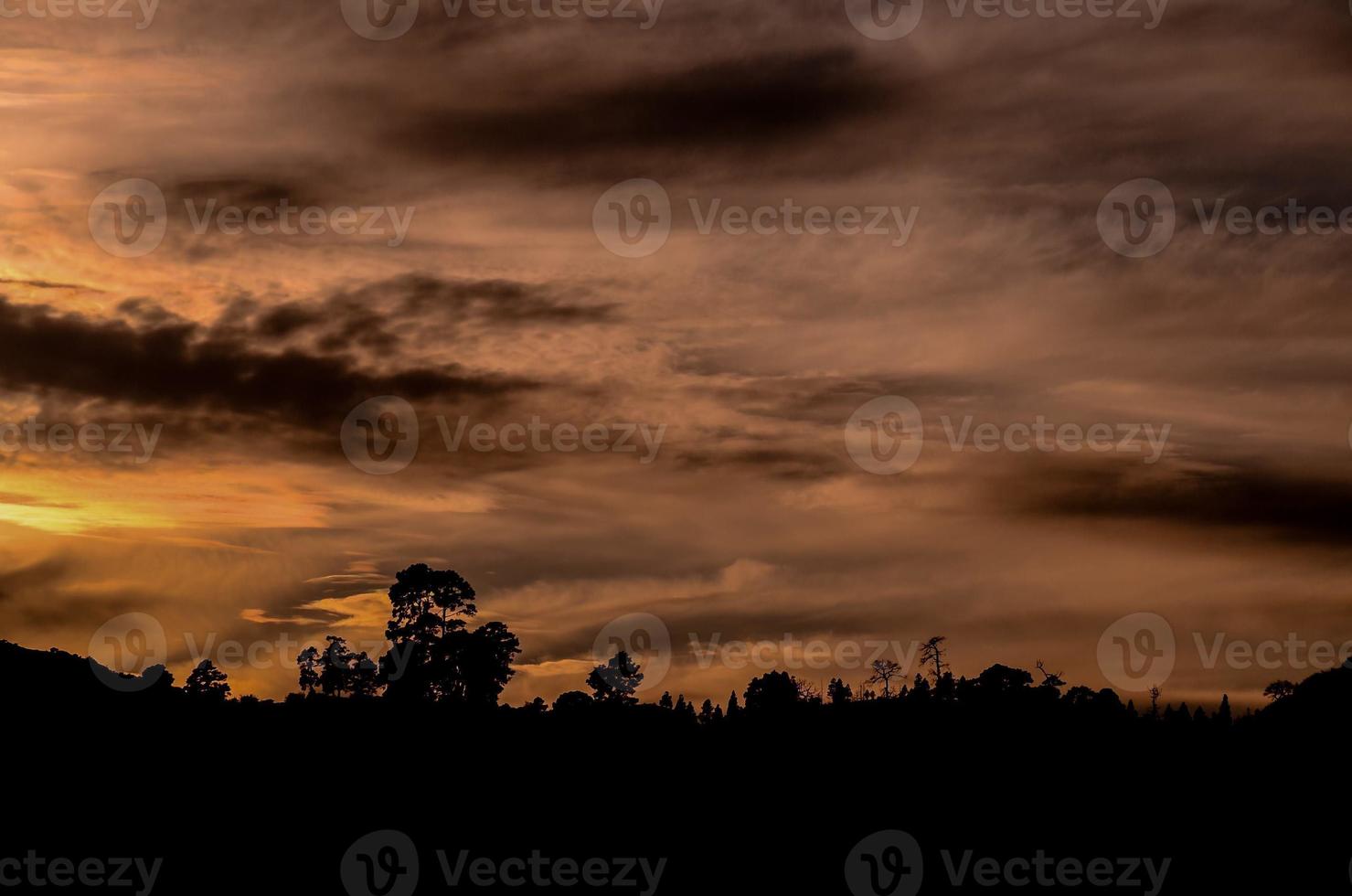 Landscape over the sunset photo