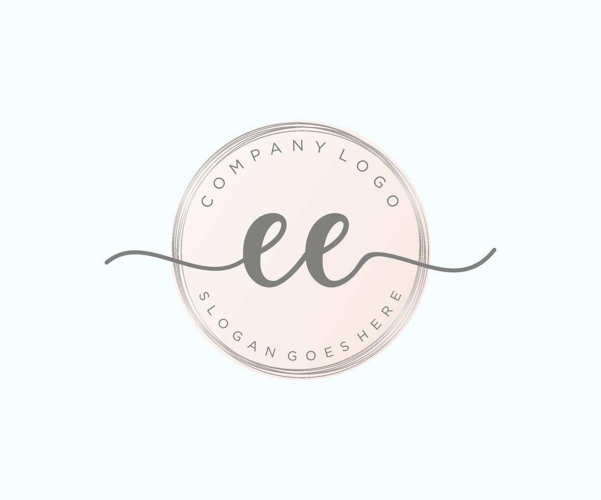 Initial EE feminine logo. Usable for Nature, Salon, Spa, Cosmetic and Beauty Logos. Flat Vector Logo Design Template Element.