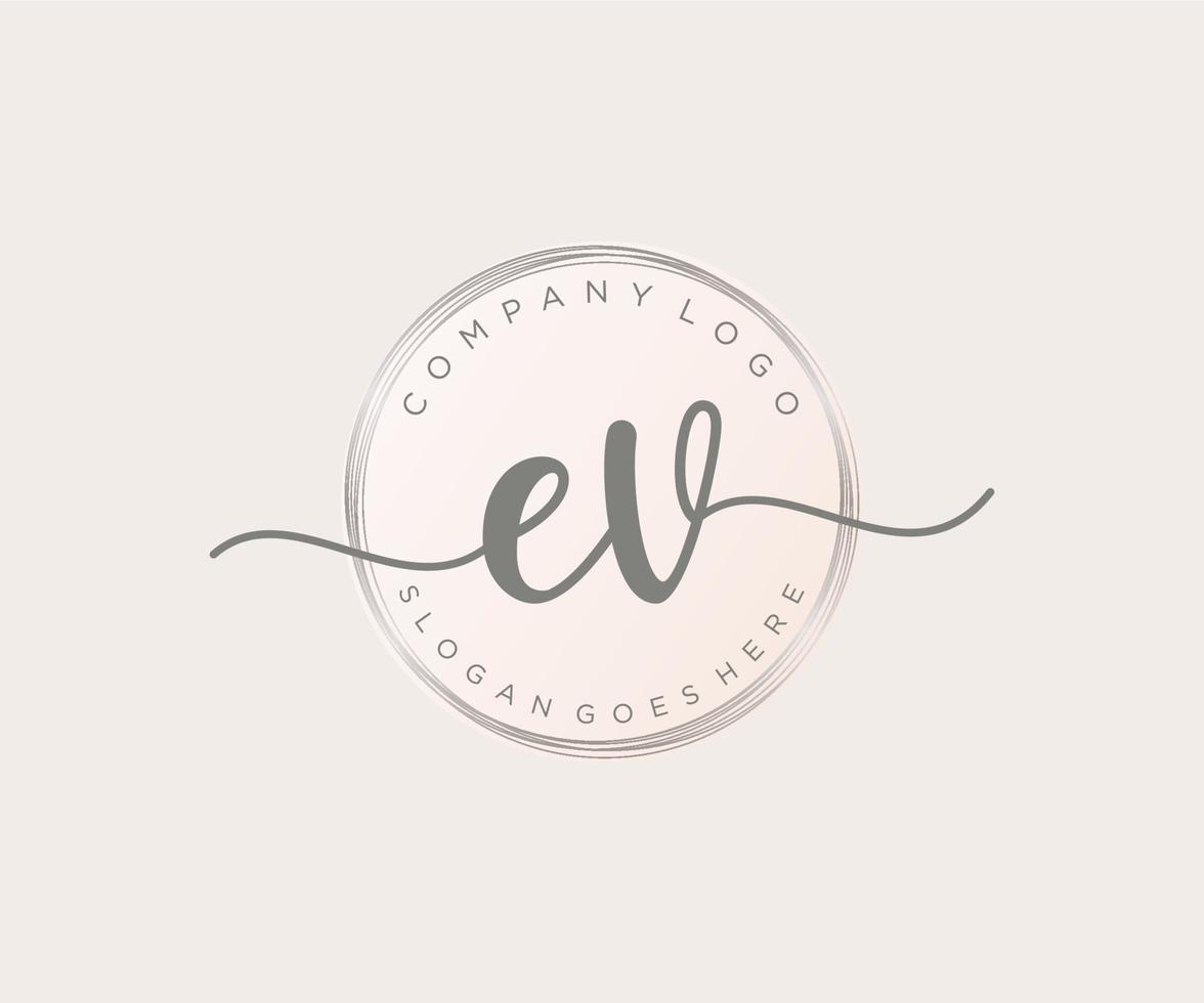 Initial EV feminine logo. Usable for Nature, Salon, Spa, Cosmetic and Beauty Logos. Flat Vector Logo Design Template Element.