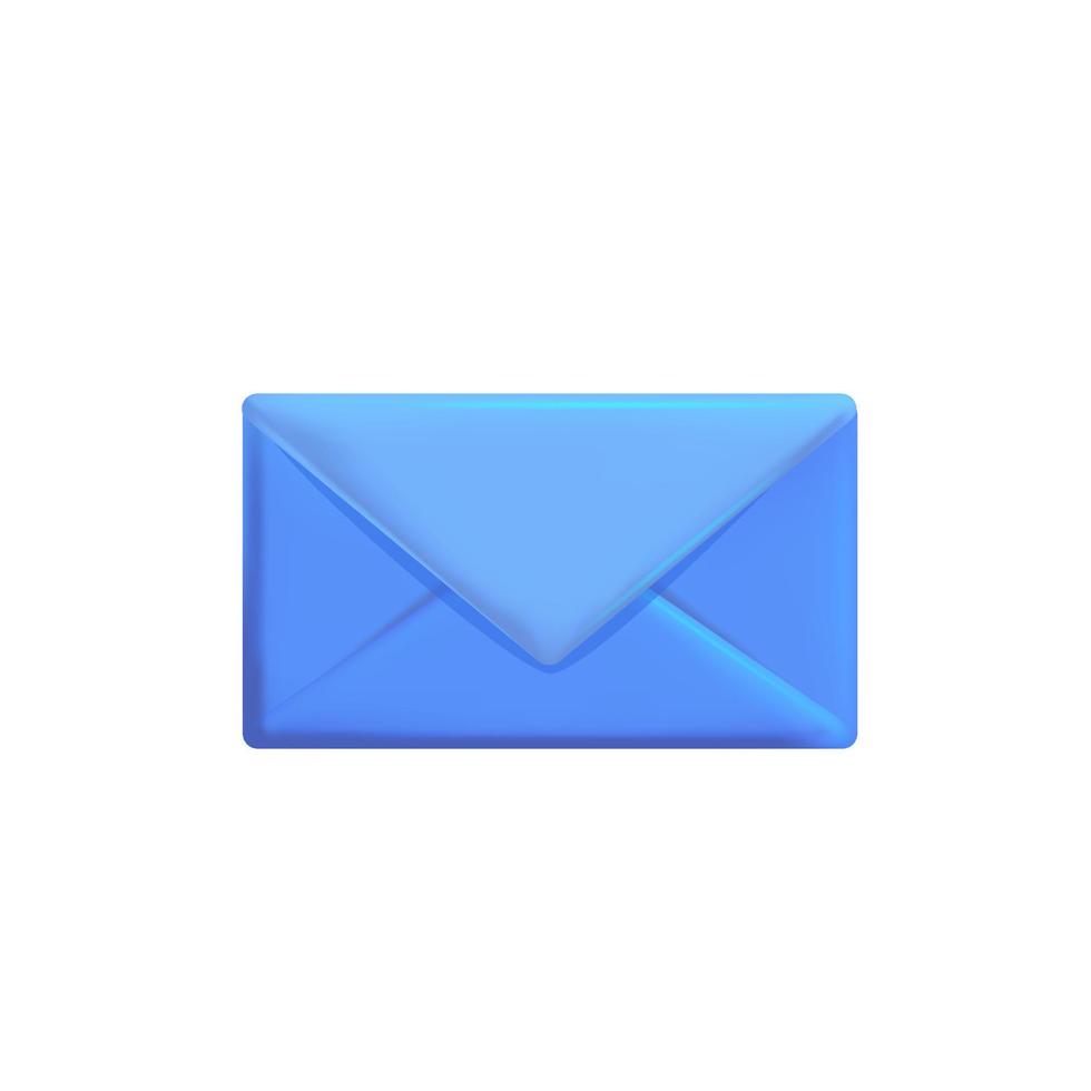 3d vector blue closed  new mail envelope for subscribe icon concept ui web element design