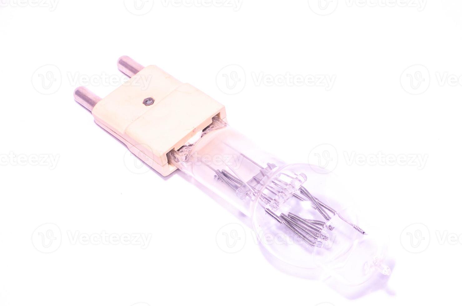 Light bulb on white background photo