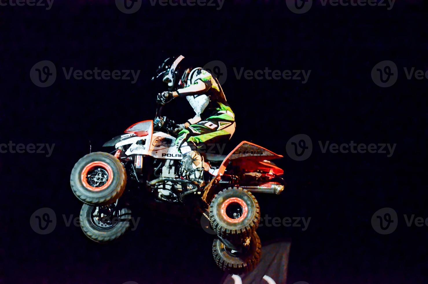 ATV motorcycle on black background photo