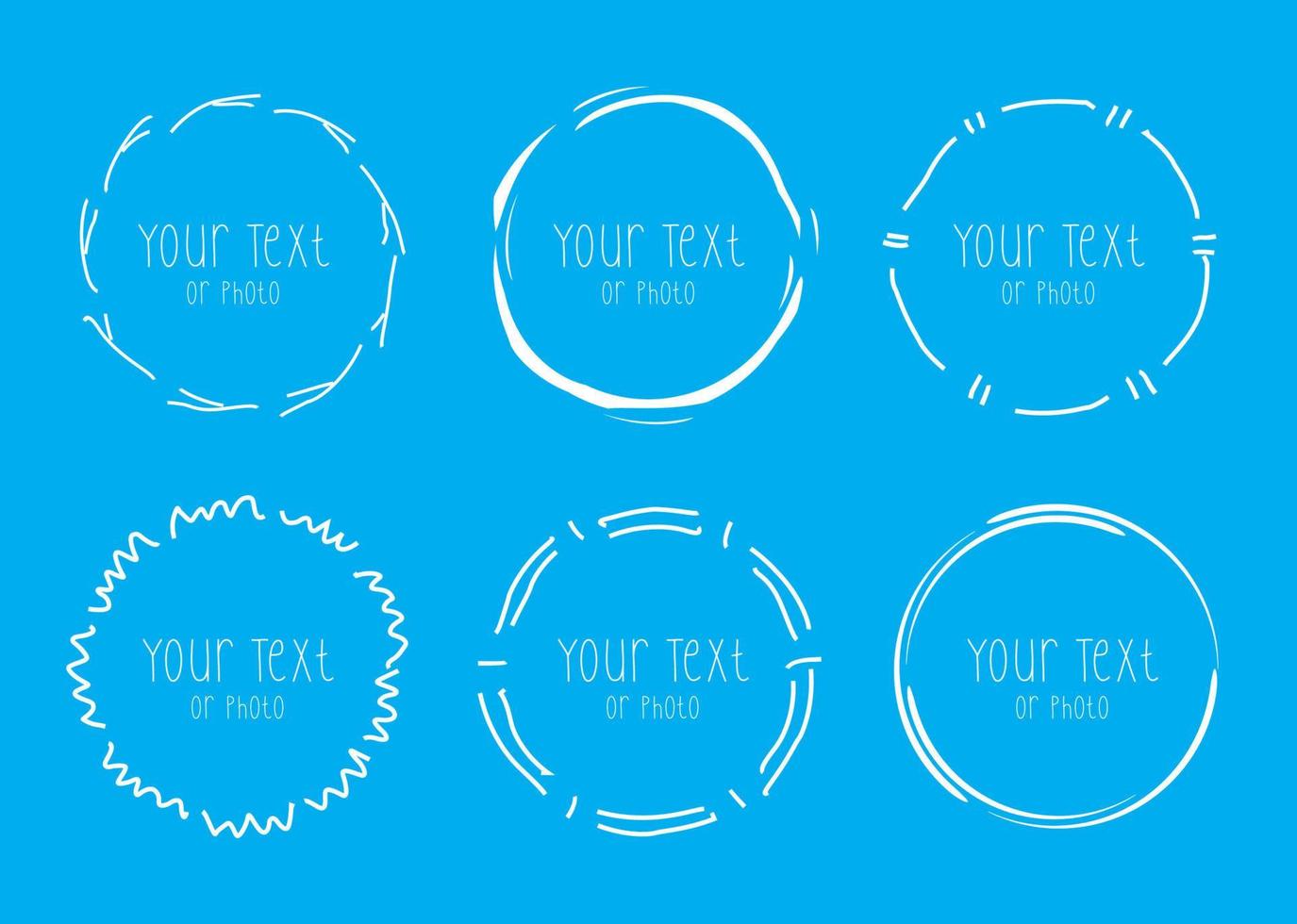 Hand Drawn of Circle Frame Collections vector