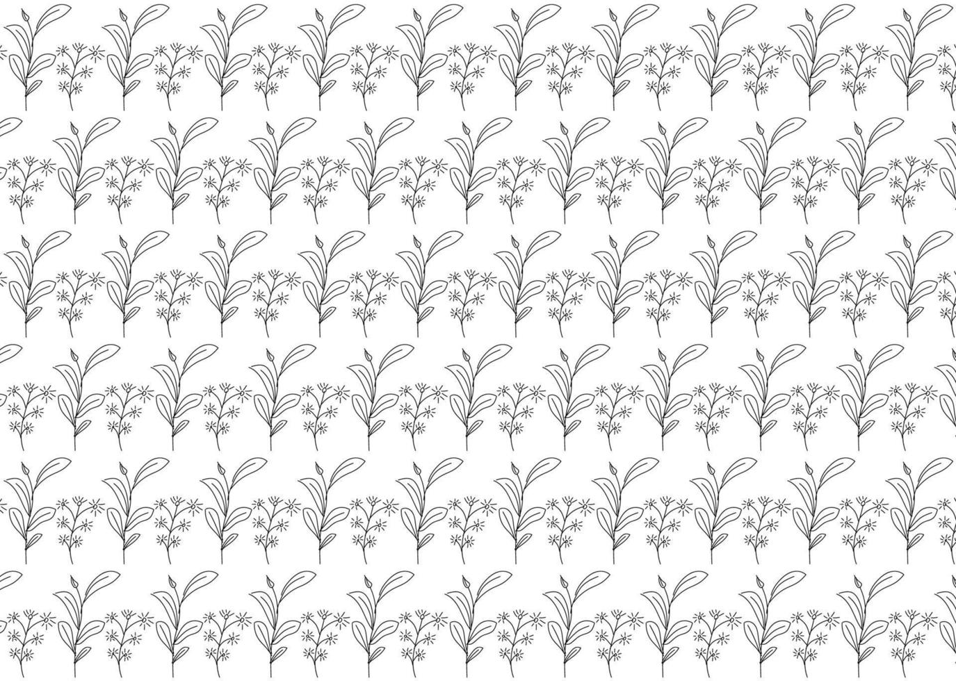Hand Drawn of Flowers Pattern Ornament Asset Background vector