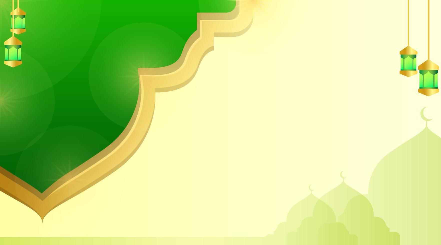 Islamic Green Banner Background vector