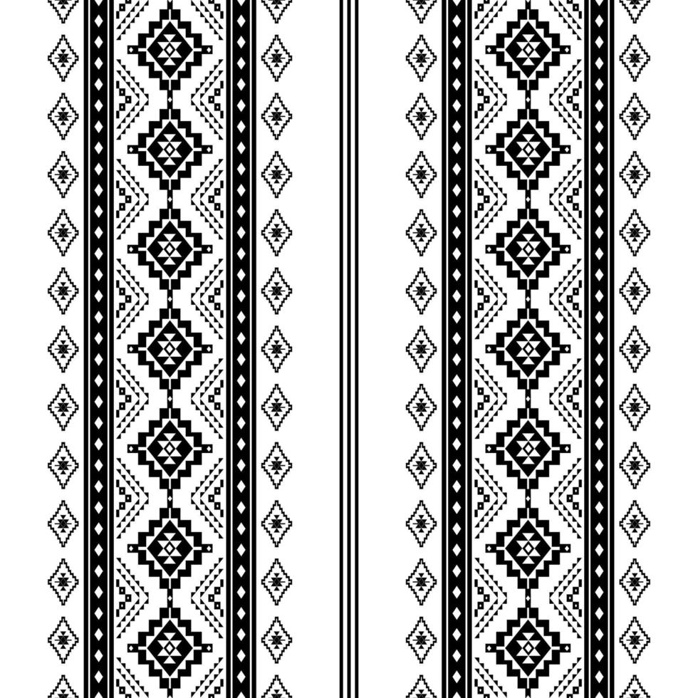 Diseño tradicional geométrico étnico oriental sin costuras para fondo, alfombra, papel pintado, ropa, envoltura, batik, tela, vector, ilustración, estilo bordado. vector