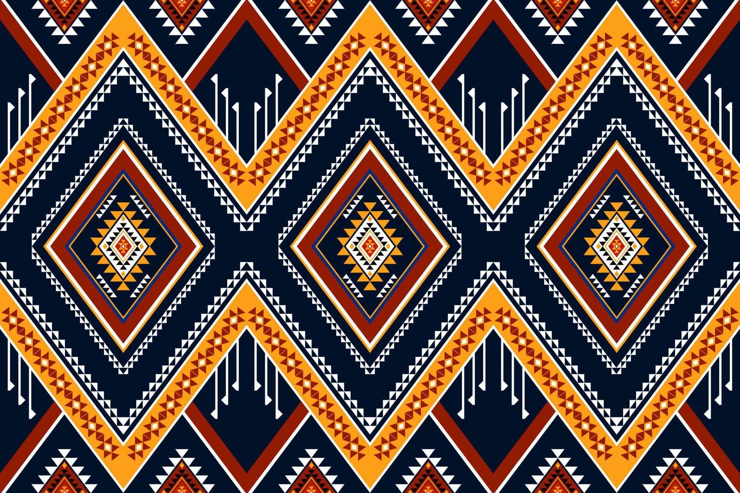 Diseño tradicional geométrico étnico oriental sin costuras para fondo, alfombra, papel pintado, ropa, envoltura, batik, tela, vector, ilustración, estilo bordado. vector