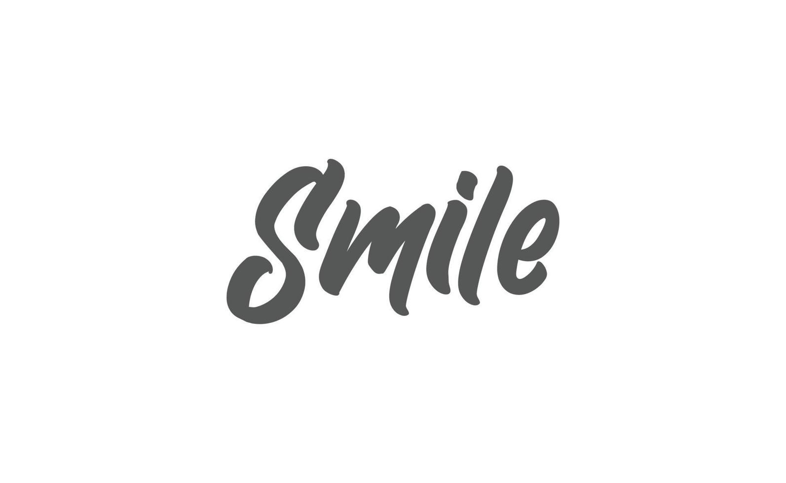 Smile handwritten brush lettering. Modern calligraphy isolated on white background. vector