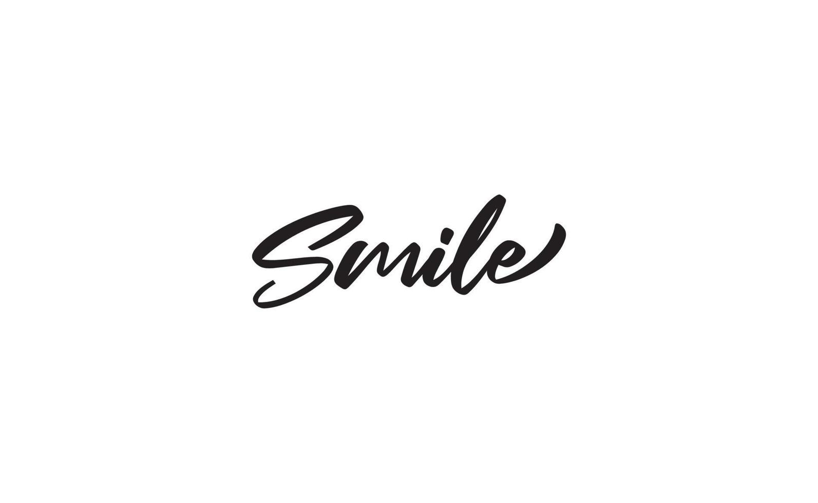 Smile handwritten brush lettering. Modern calligraphy isolated on white background. vector