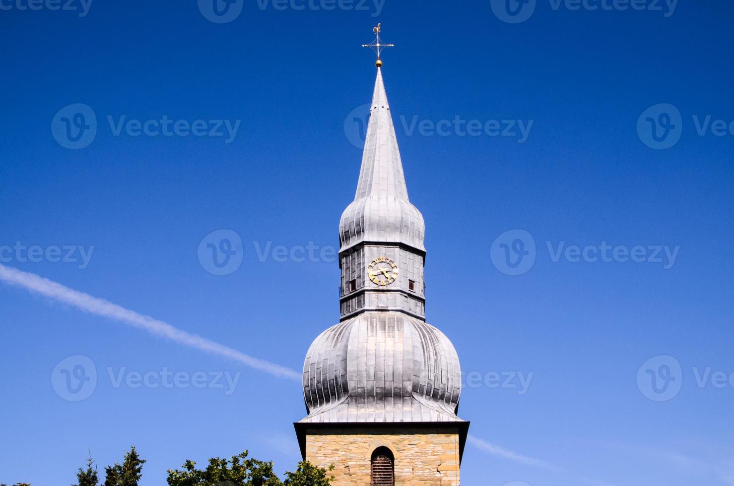 Church tower close-up photo