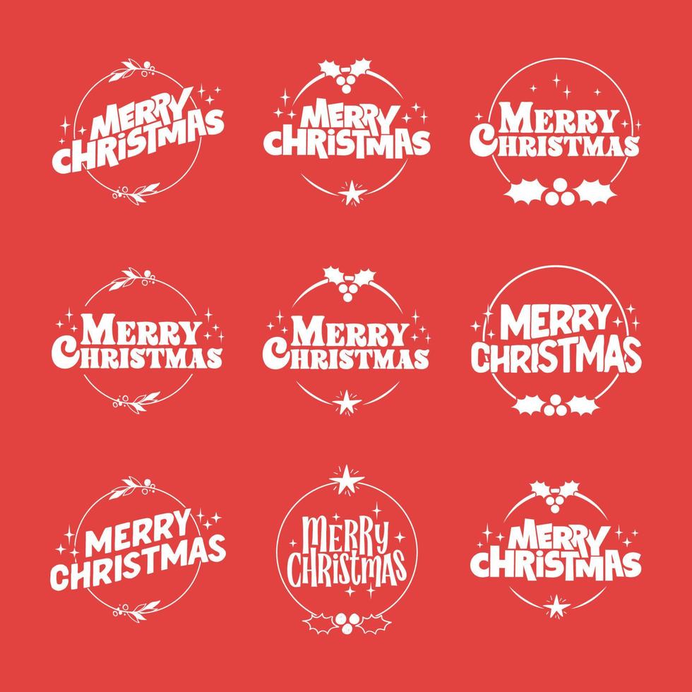 Merry christmas lettering design. Xmas holidays decoration badge. vector