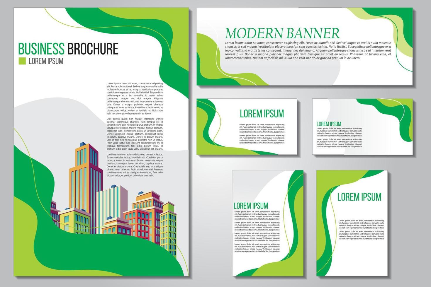 Set of modern web banners template design vector