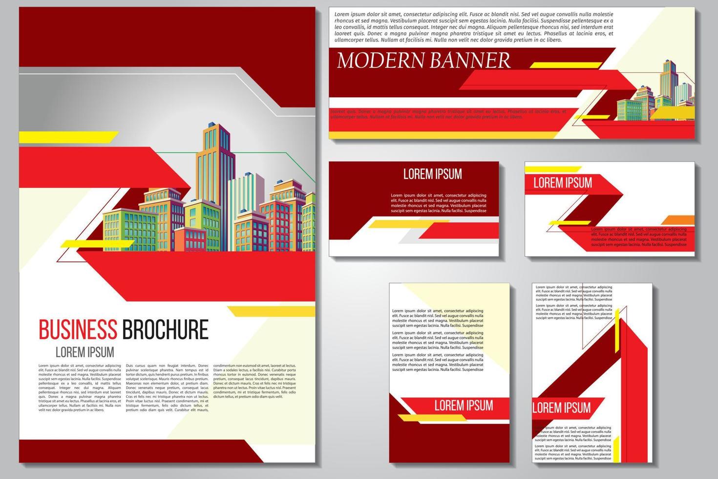 Set of modern web banners template design vector