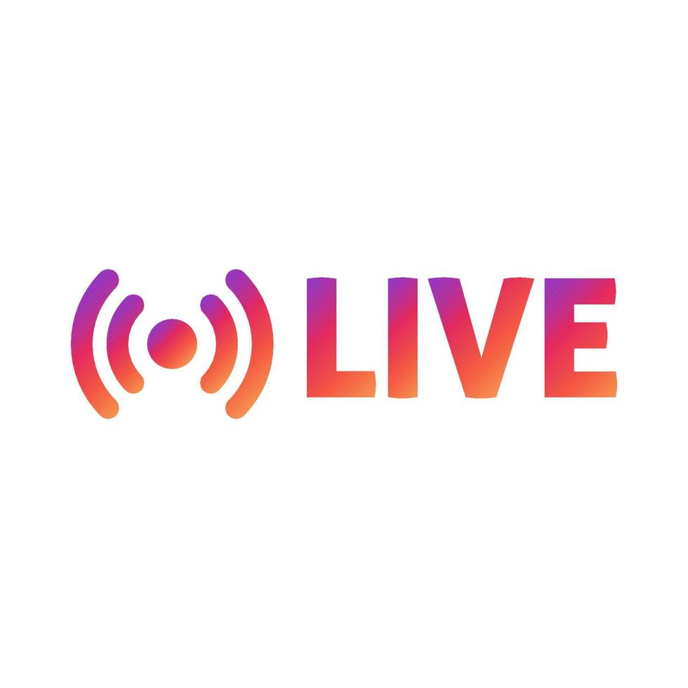 Live streaming in social media icon. Online stream symbol on digital platforms. vector