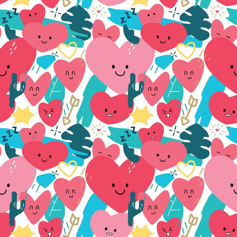 Abstract cute love seamless pattern design vector