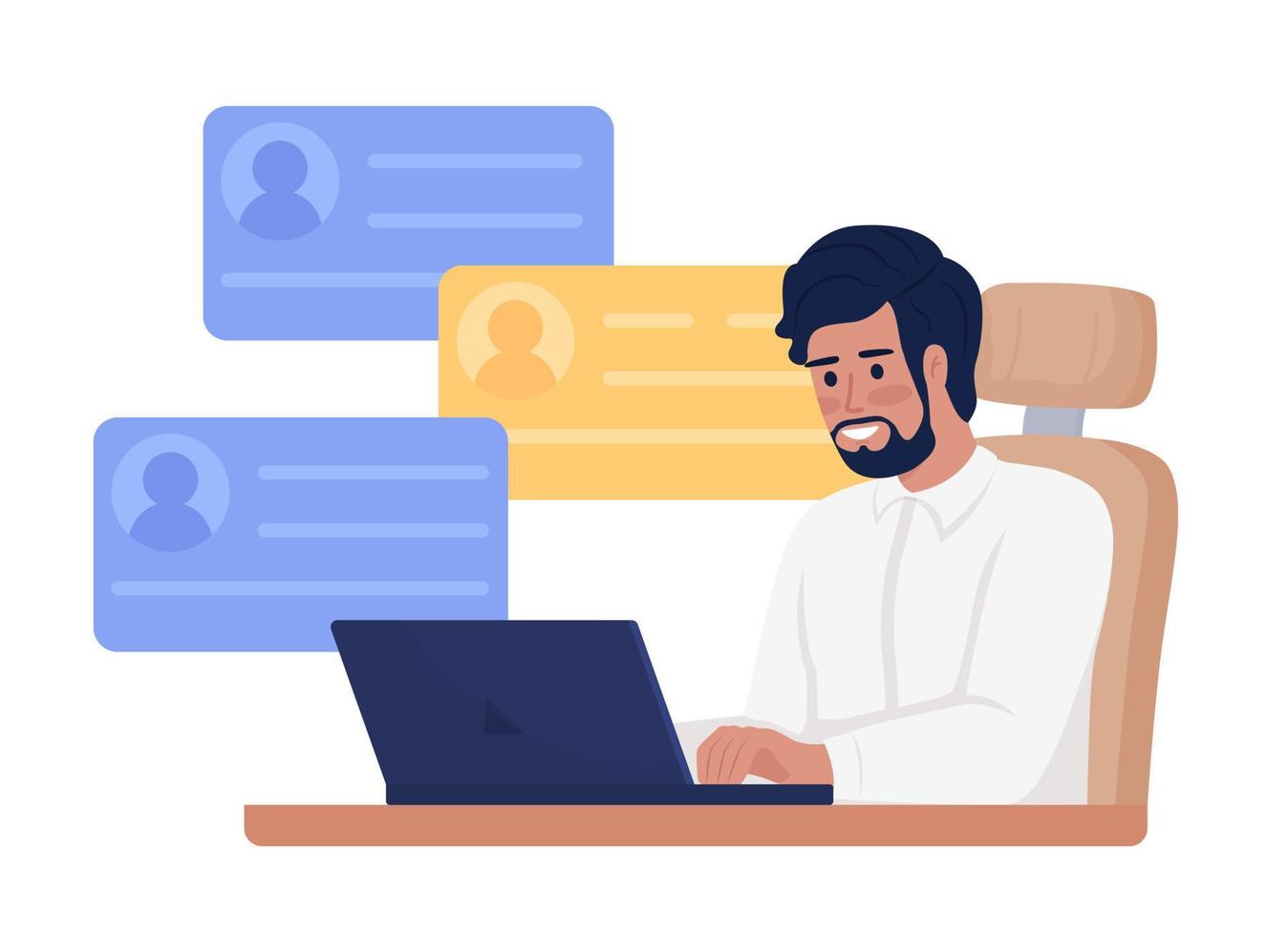 Employer searching for employee on job posting site semi flat