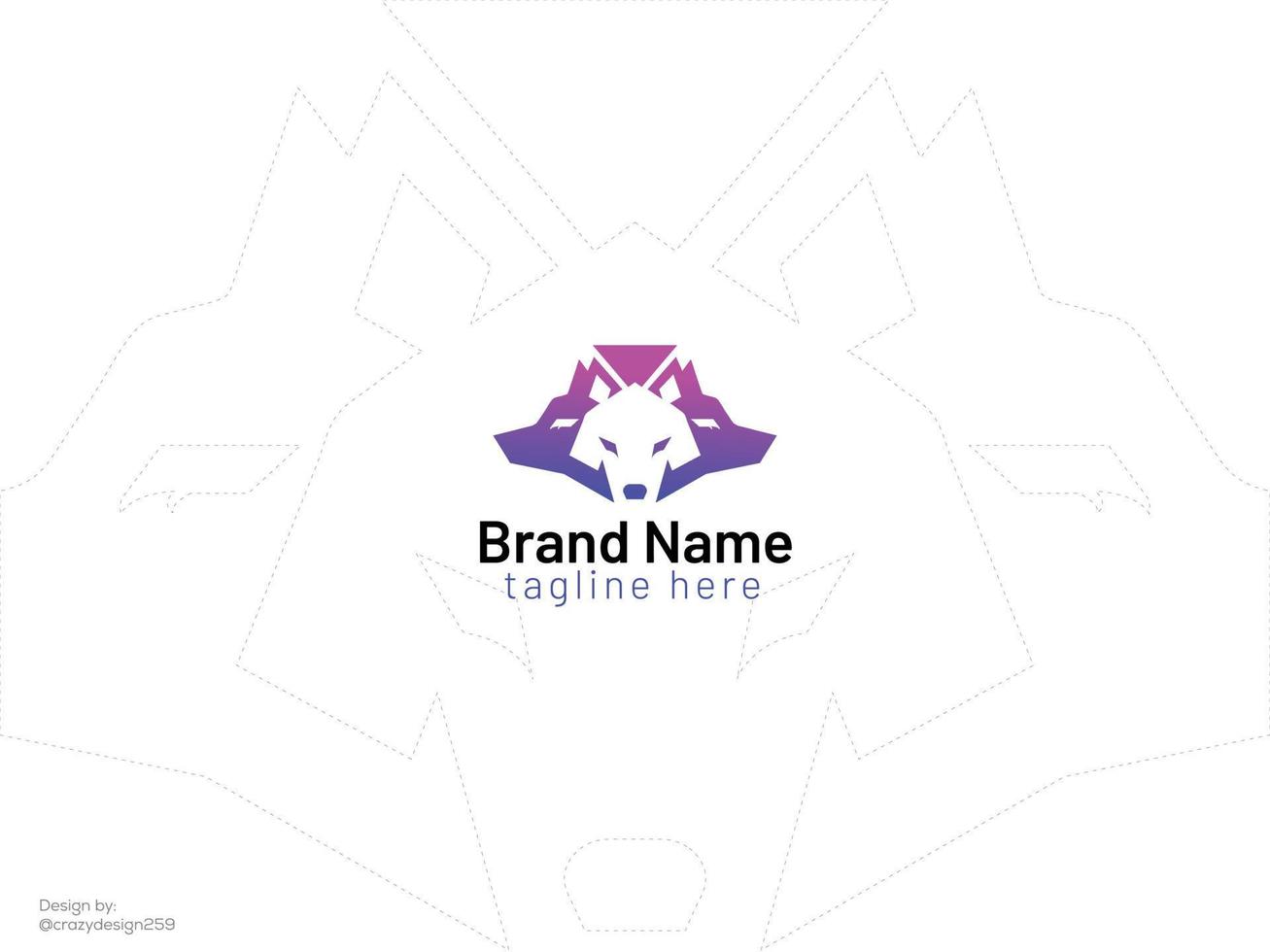 Dog and Fox logo design vector