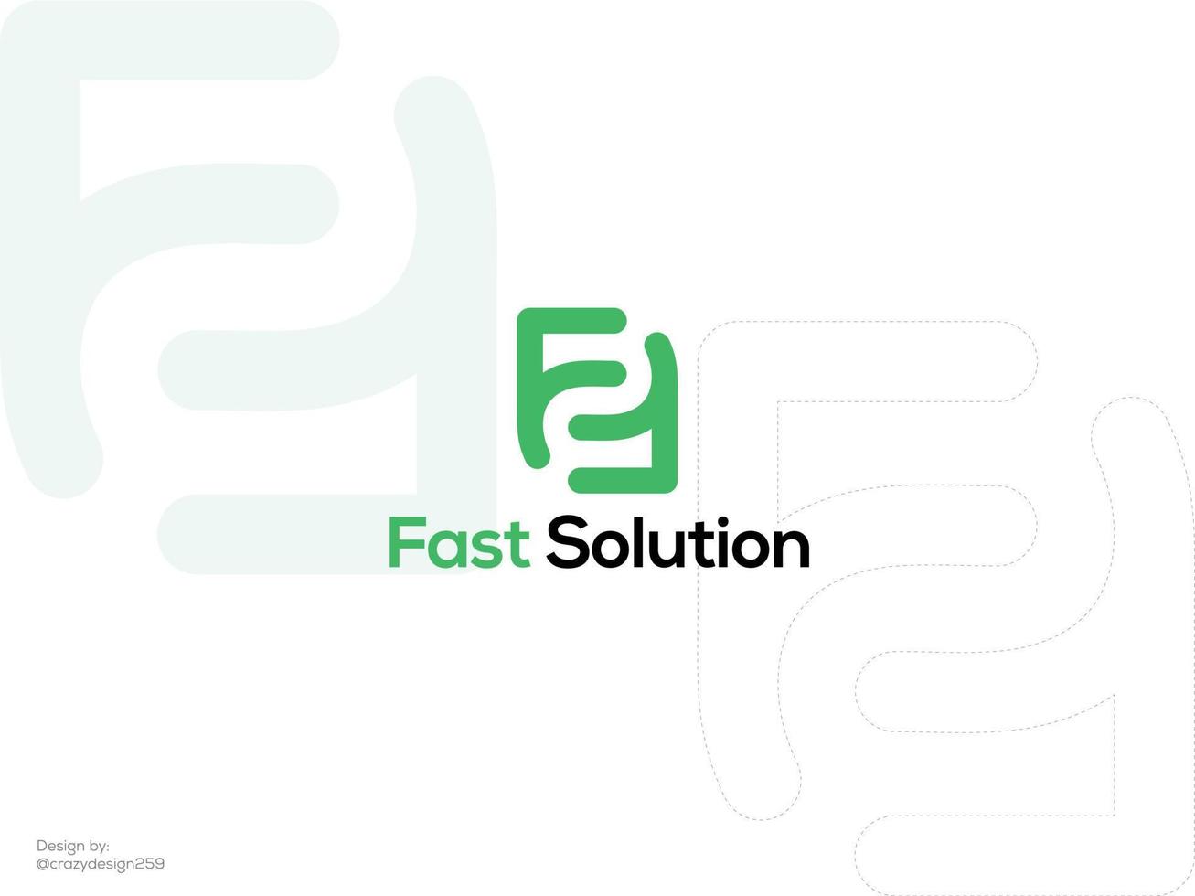 Fast Solution logo design - FS logo design vector