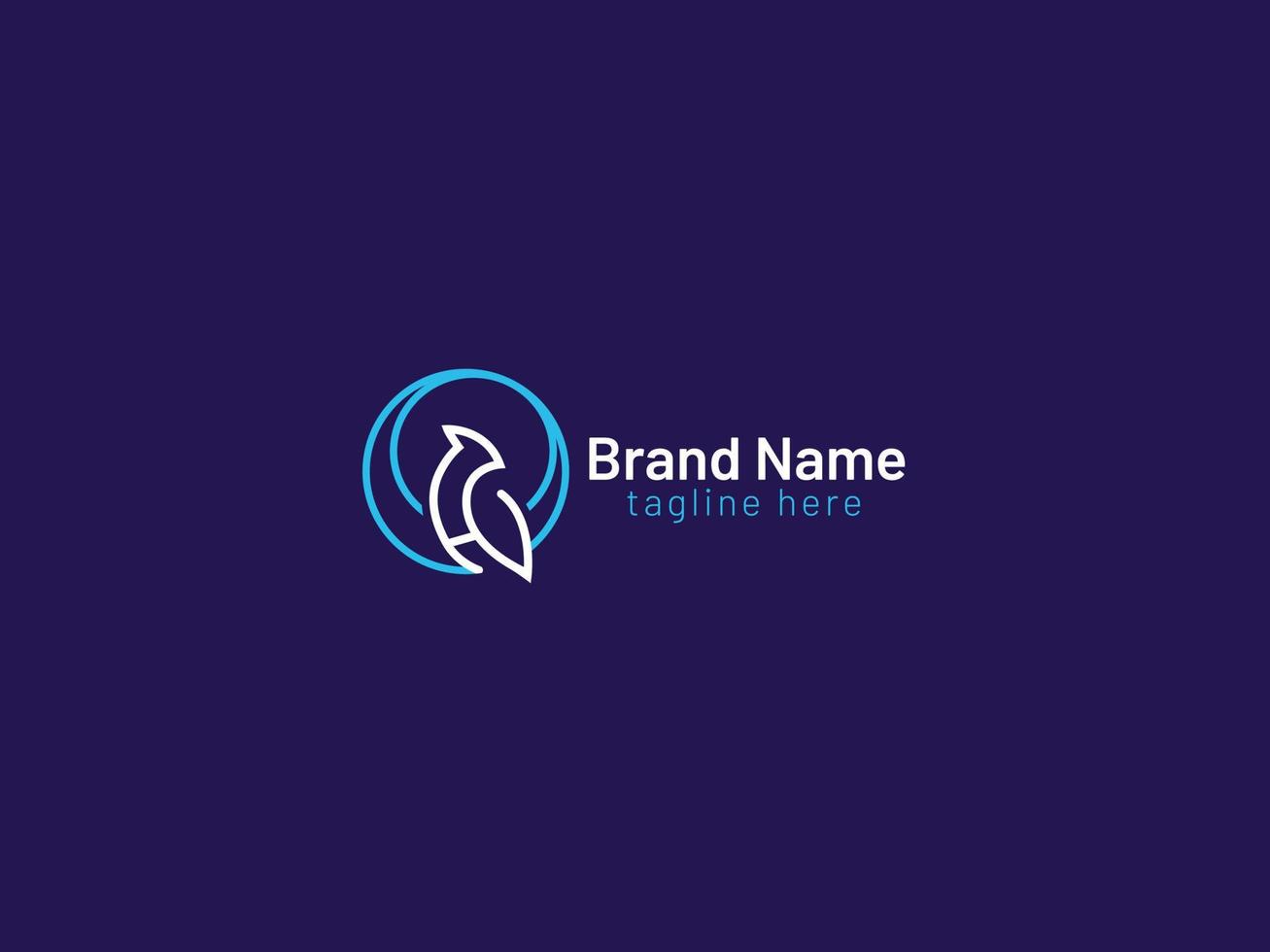 Bird logo design - Line art logo vector