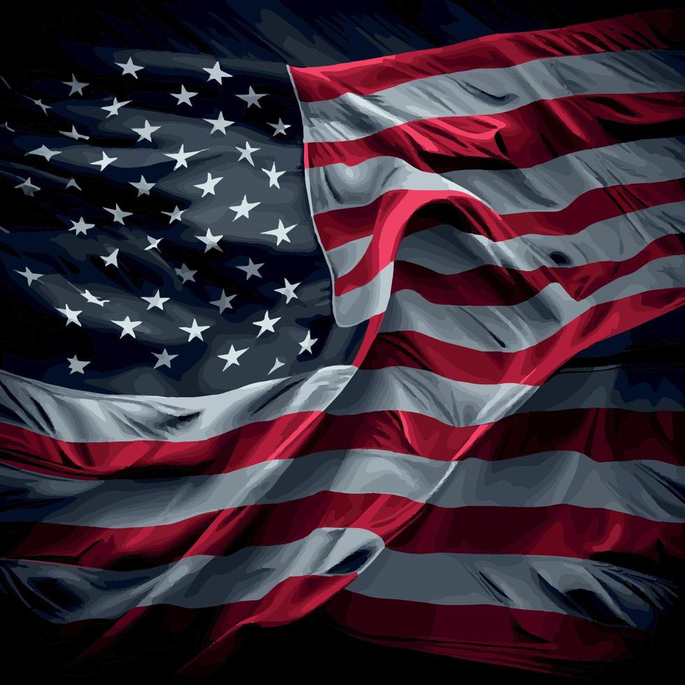bandera abstracta realista de américa, día de la independencia del país, tradiciones nacionales - vector