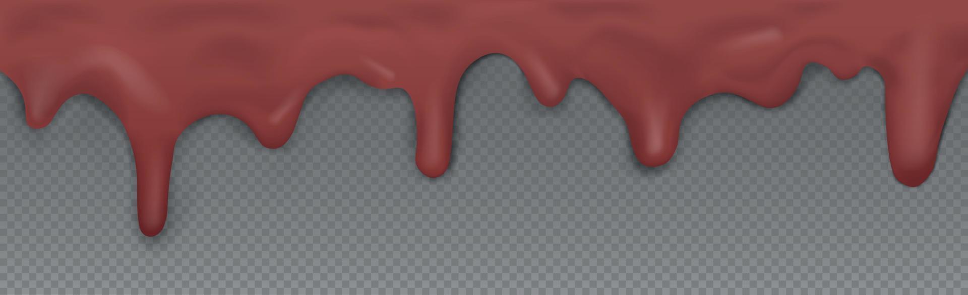 Dark flowing caramel, no background, panoramic transparent template - Vector