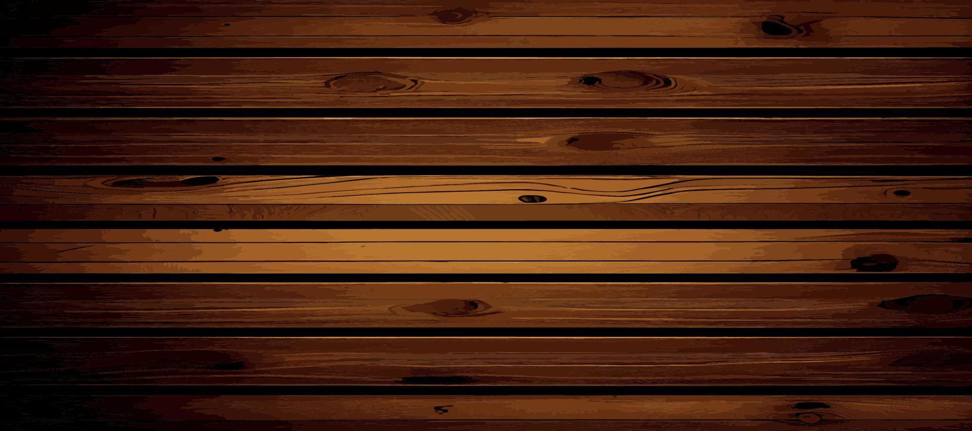 fondo de tablón de textura de madera panorámica realista, patrón de textura de fibra - vector