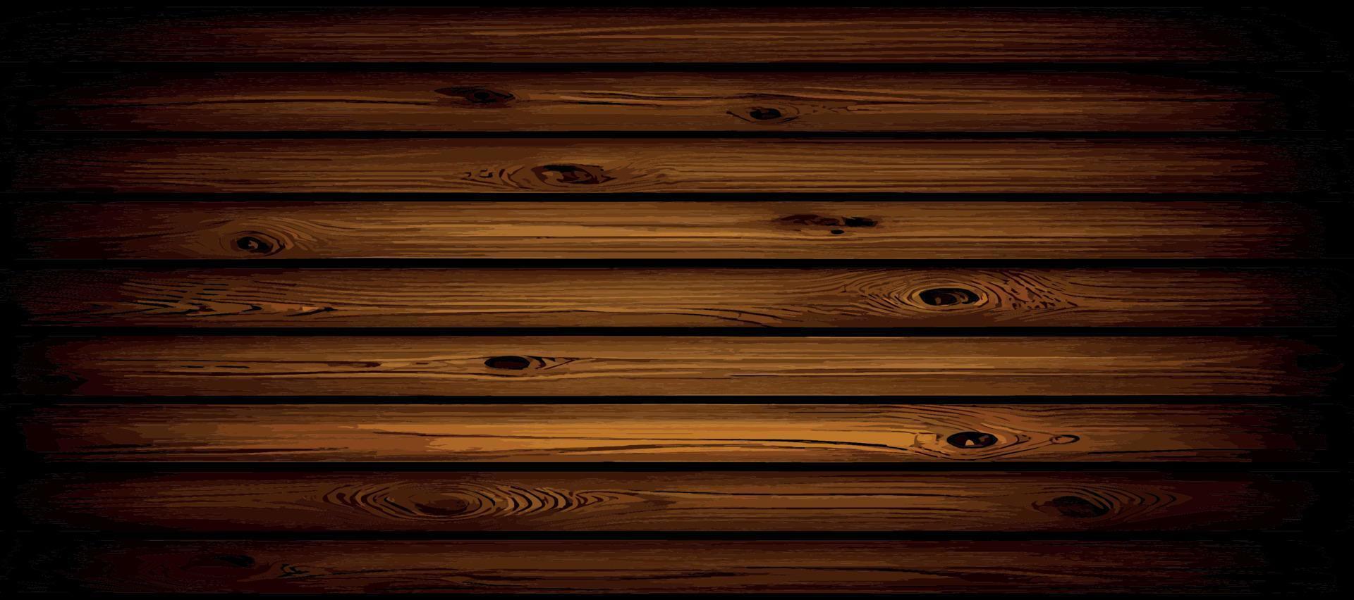 Realistic panoramic wood texture plank background, fiber texture pattern - Vector