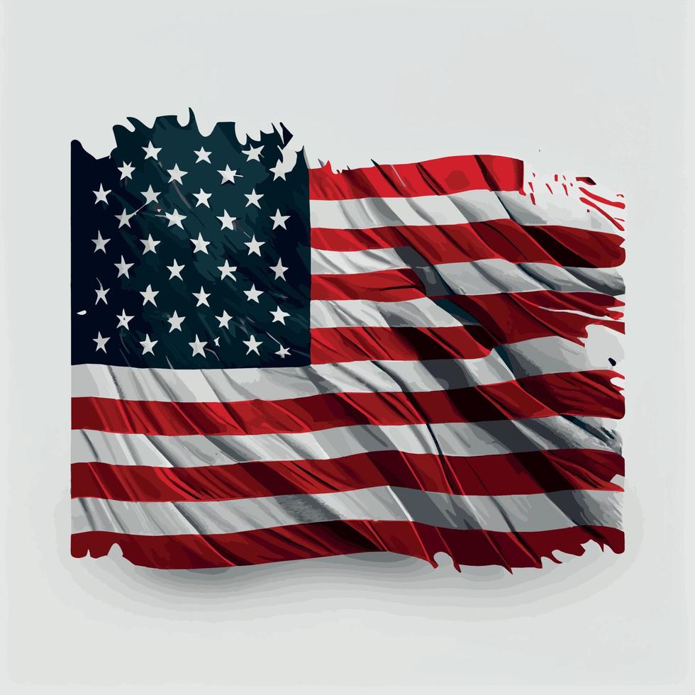 Realistic abstract flag of america, country independence day, national traditions - Vector