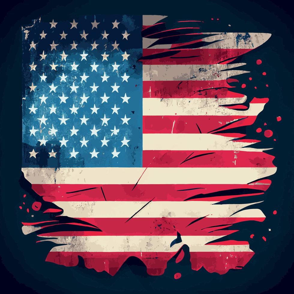 Realistic abstract flag of america, country independence day, national traditions - Vector