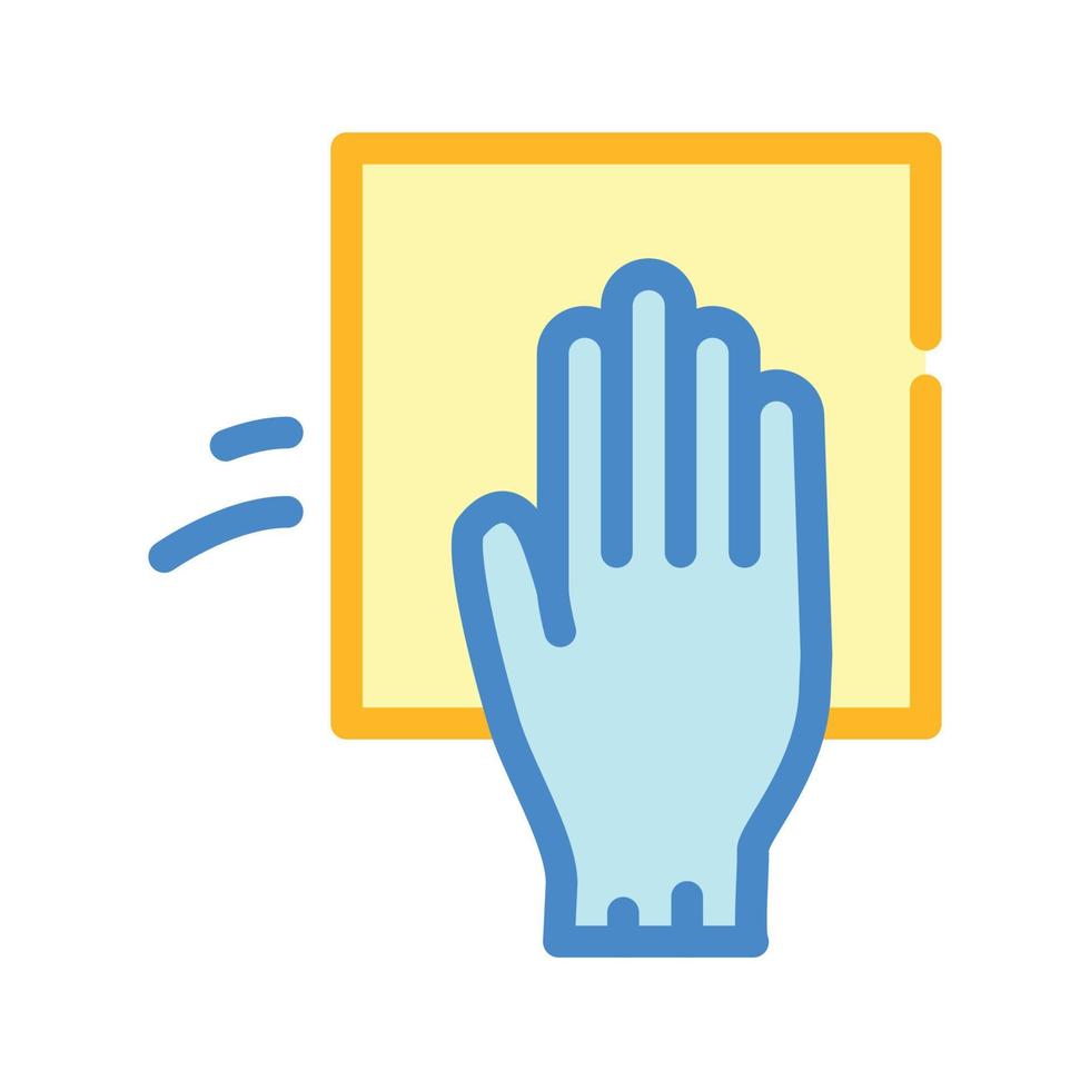 wash with napkin and glove color icon vector illustration