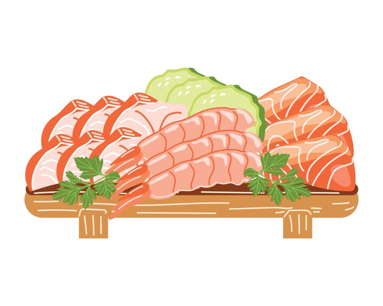 Sashimi meat slicing vector